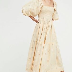 Free People Dahlia Embroidered Maxi Dress (M)